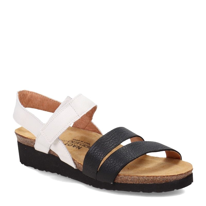 7806 WFX Womens Naot Kayla Sandal White Black