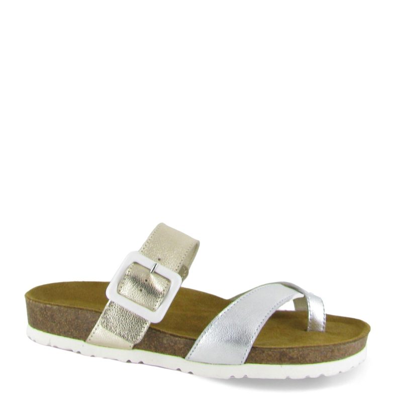 8250 QCD Womens Naot Fresno Sandal Soft Silver Radiant Gold