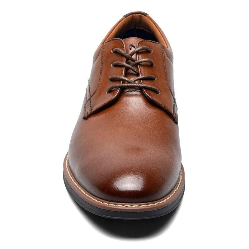 84982 221 Mens Nunn Bush Centro Flex Plain Toe Oxford Cognac 2