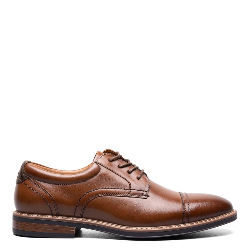 84984 221 Mens Nunn Bush Centro Flex Cap Toe Oxford Cognac 1