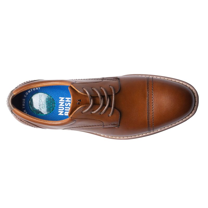 84984 221 Mens Nunn Bush Centro Flex Cap Toe Oxford Cognac 5