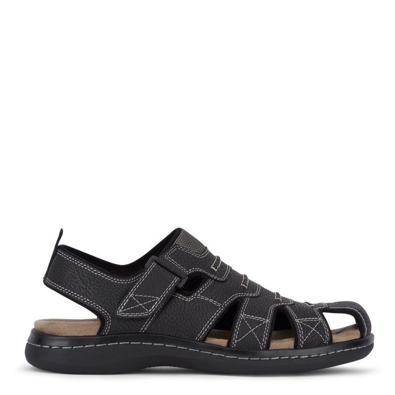 90 21374 Mens Dockers Searose Sporty Sandal Black 1