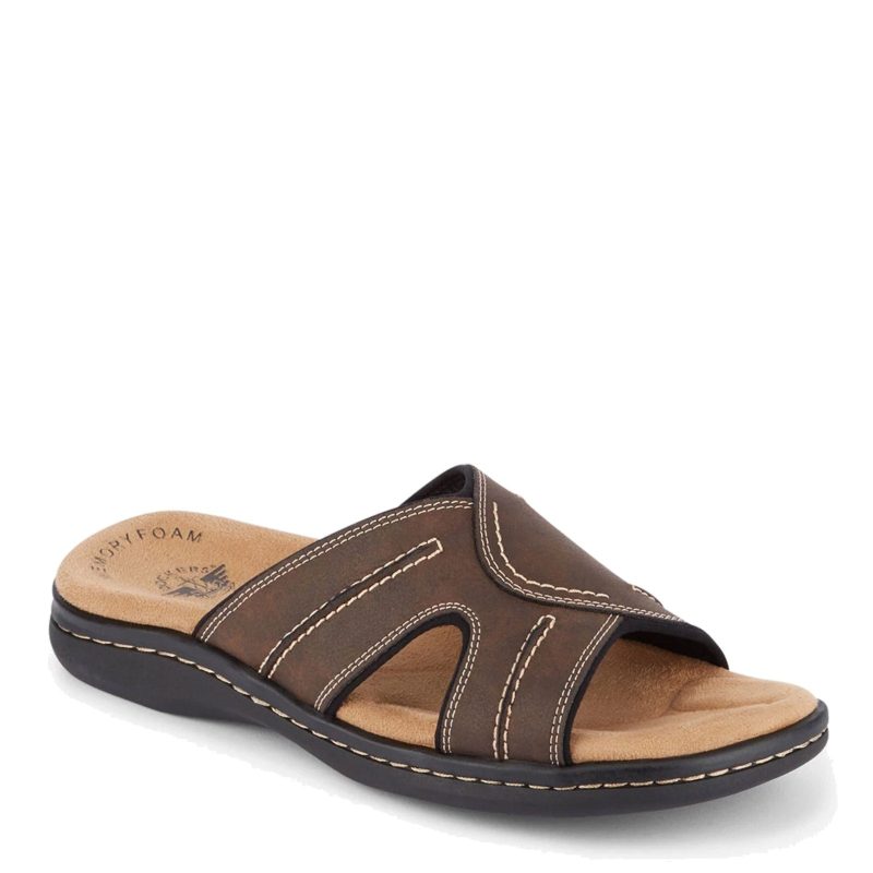 90 21398 Mens Dockers Sunland Slide Sandal Dark Brown