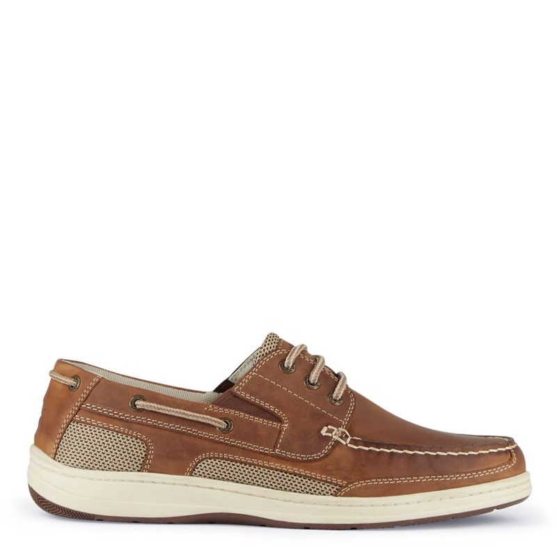 90 38613 Mens Dockers Beacon Boat Shoe Dark Tan 1