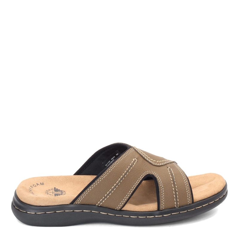 90 71392 Mens Dockers Sunland Slide Sandal Dark Tan 1