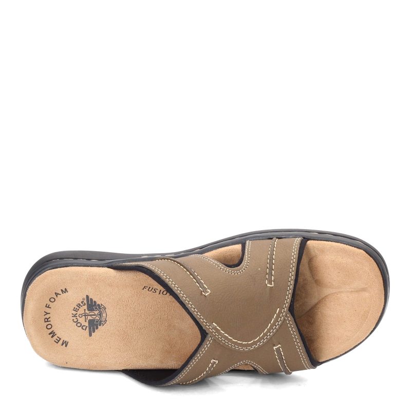 90 71392 Mens Dockers Sunland Slide Sandal Dark Tan 5