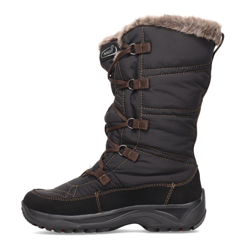 98017 A31 Womens Naot Vail Snow Boot Black Brown 3