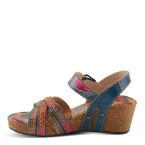 BOSQUET NM Womens L Artiste By Spring Step Bosquet Wedge Sandal Navy Multi 2