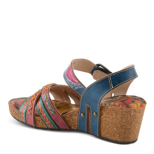 BOSQUET NM Womens L Artiste By Spring Step Bosquet Wedge Sandal Navy Multi 3