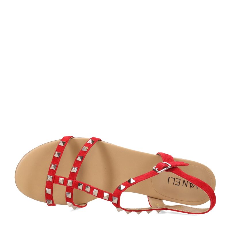 BRUNEL REDSDE Womens Vaneli Brunel Sandal Red Suede 5