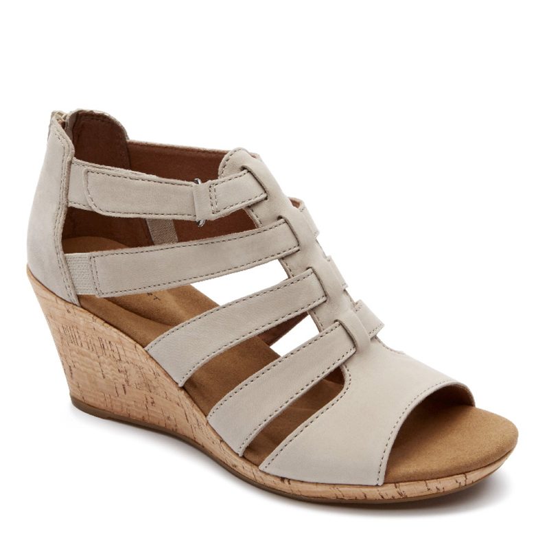 BX1784 Womens Rockport Briah Gladiator Sandal Taupe Medium