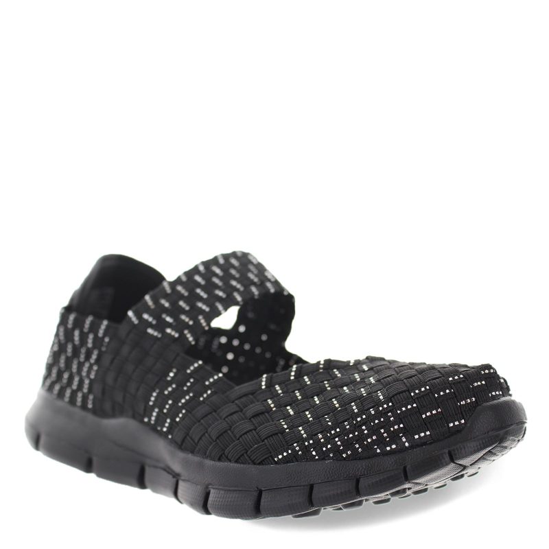 CHARM BLK SIL Womens Bernie Mev Charm Slip On Black Silver