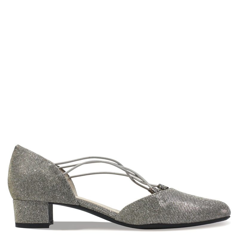 CHAROL GFPEW Womens J Renee Charolette Pump Pewter Sparkle 1