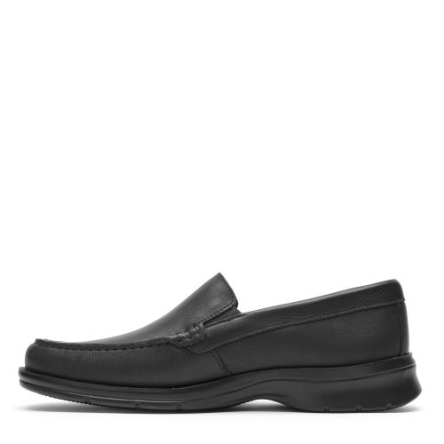 CI5935 Mens Rockport Palmer Ventian Loafer Black Tumbled 2