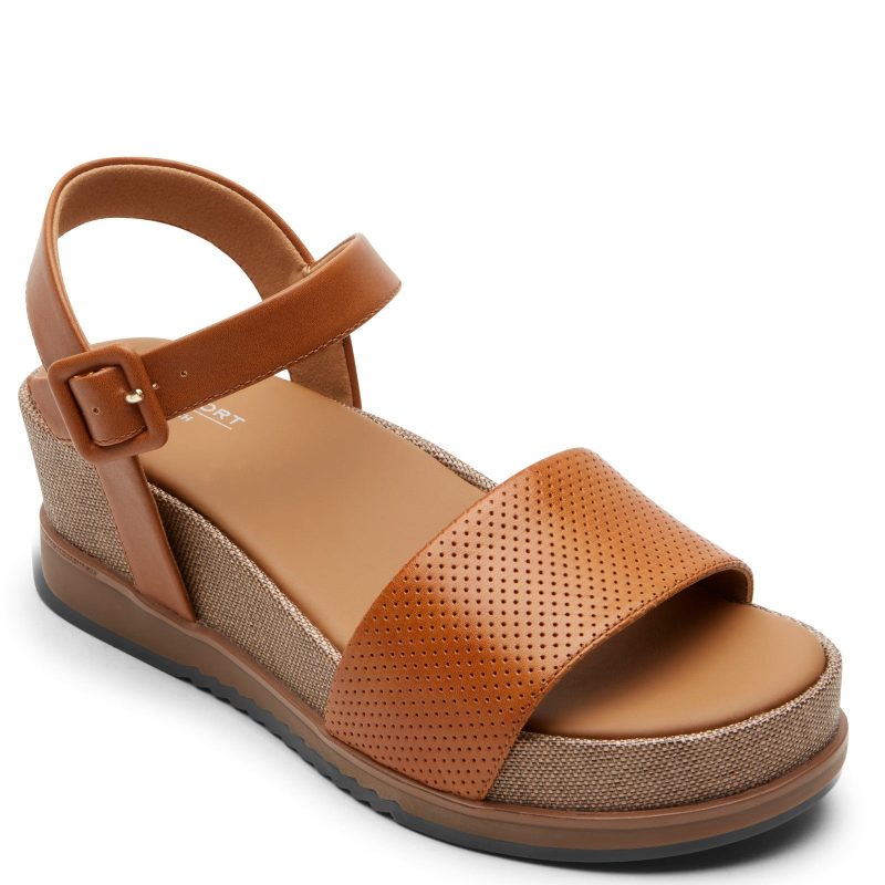 CI7499 Womens Rockport Delanie Sandal Honey af7ffebf 3736 48b6 bbe5 b7350fd8beb7