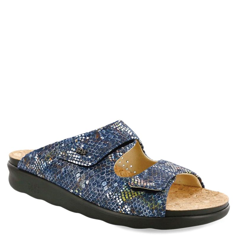 COZY MULTI NAV Womens Sas Cozy Sandal Navy Snake