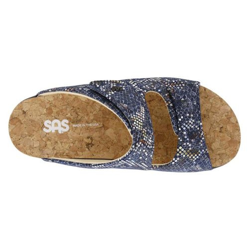 COZY MULTI NAV Womens Sas Cozy Sandal Navy Snake 5