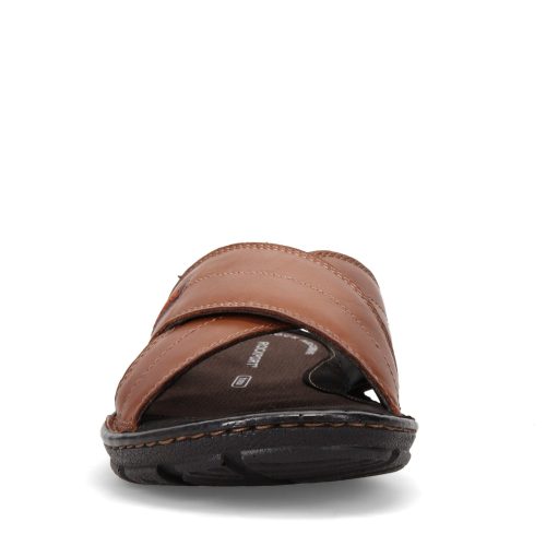 Ch1925 Mens Rockport Darwyn Cross Band Slide Sandal Brown 2