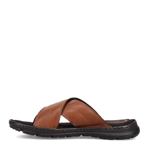 Ch1925 Mens Rockport Darwyn Cross Band Slide Sandal Brown 3