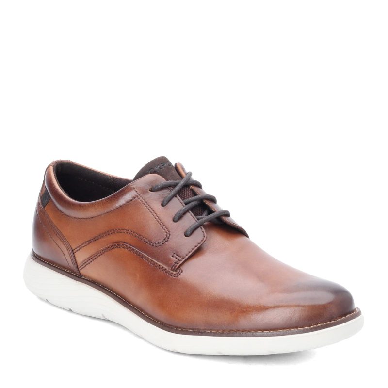 Ch4295 Mens Rockport Garett Plain Toe Oxford Cognac