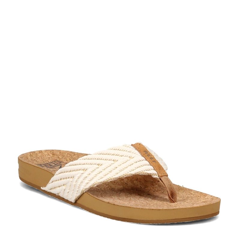 Ci3772 Womens Reef Cushion Strand Sandal Beige 1f6dc477 7611 4da3 8f6c 0d4f75dad061