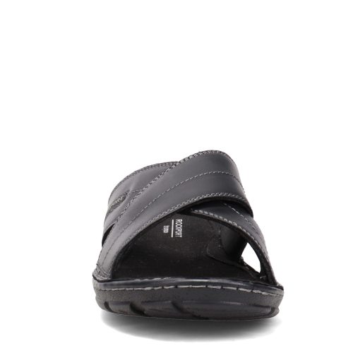 Ci5686 Mens Rockport Darwyn Cross Band Slide Sandal Black 2