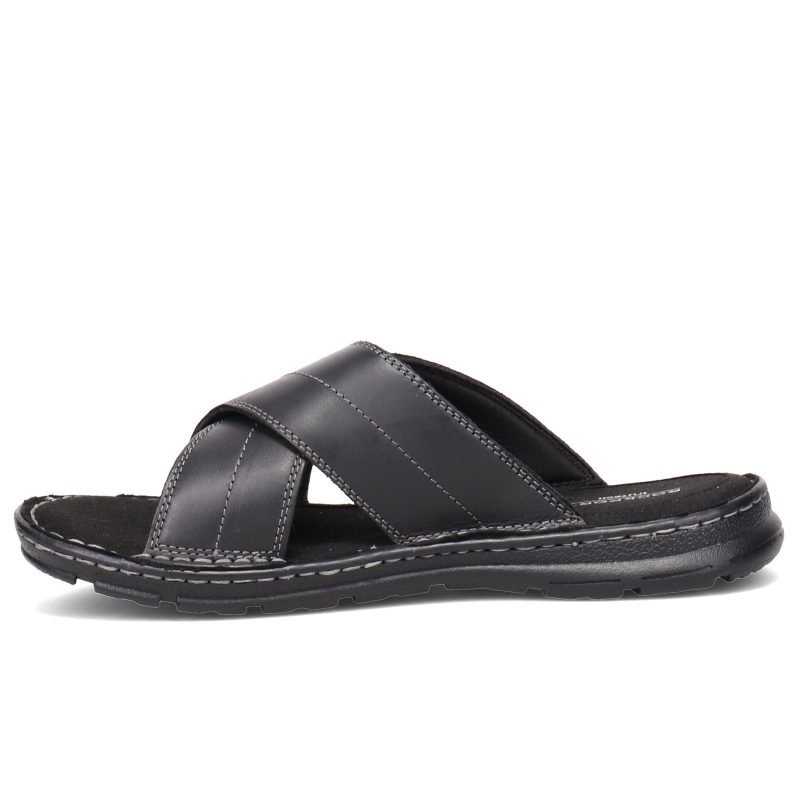 Ci5686 Mens Rockport Darwyn Cross Band Slide Sandal Black 3