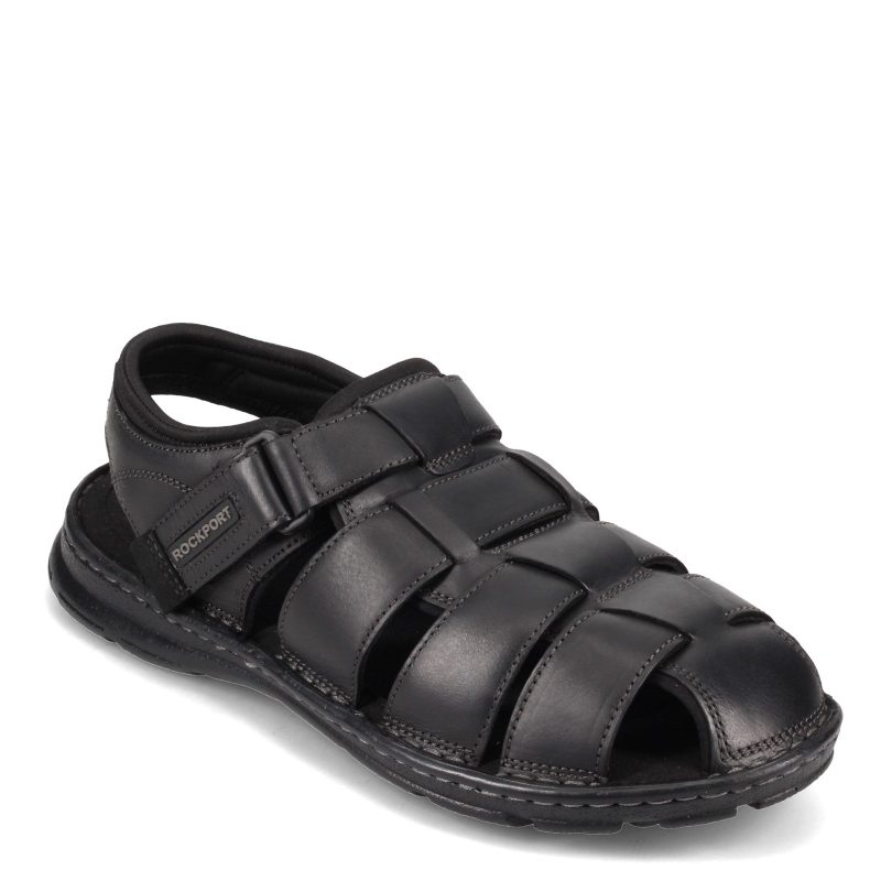 Ci5688 Mens Rockport Darwyn Fisherman Sandal Black