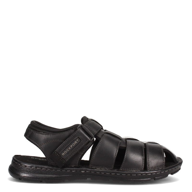 Ci5688 Mens Rockport Darwyn Fisherman Sandal Black 1