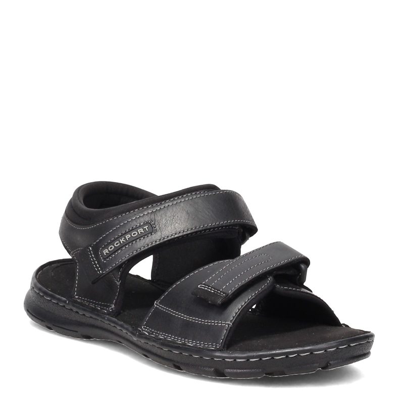 Ci5689 Mens Rockport Darwyn Quarter Strap Sandal Black