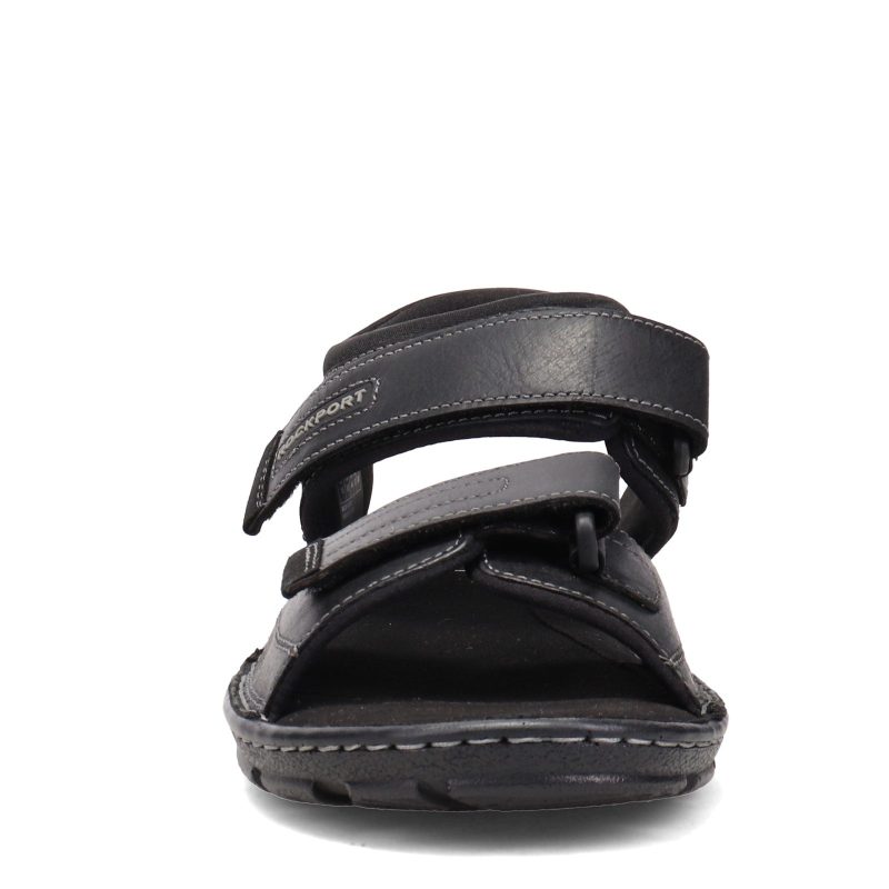 Ci5689 Mens Rockport Darwyn Quarter Strap Sandal Black 2