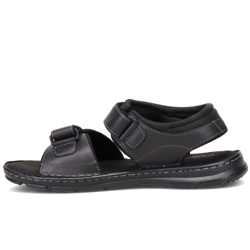 Ci5689 Mens Rockport Darwyn Quarter Strap Sandal Black 3