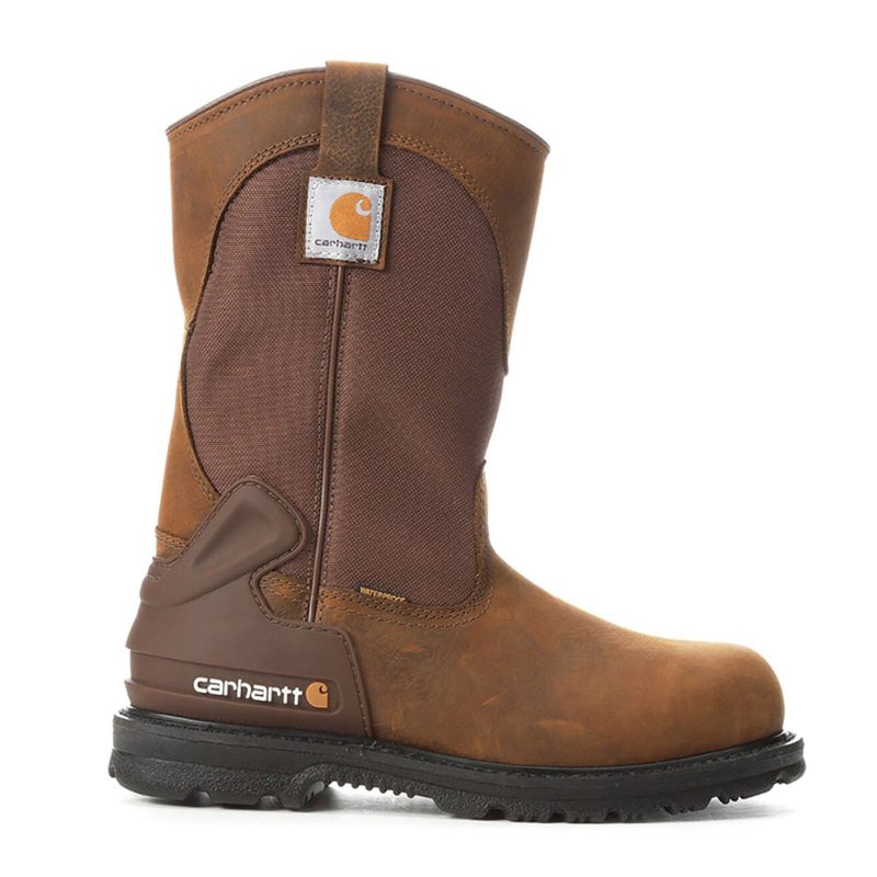 Cmp1200 Mens Carhartt 11in Waterproof Wellington Steel Toe Boot Brown 1