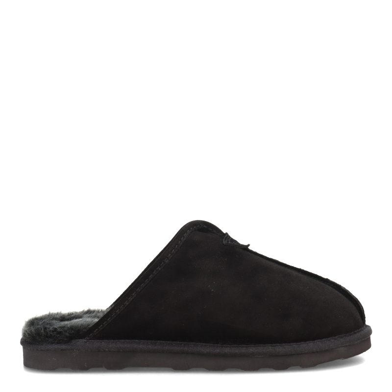 DMI22996 201 Mens Clarks Plush Fur Scuff Slipper Black 1