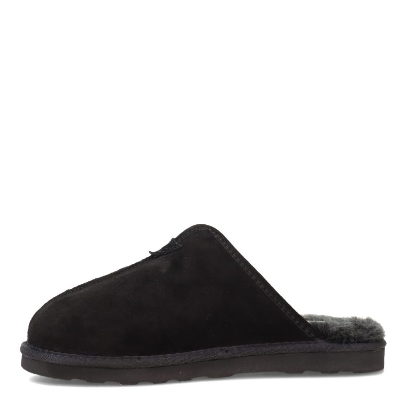 DMI22996 201 Mens Clarks Plush Fur Scuff Slipper Black 3