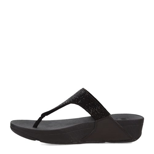 EJ8 090 Womens Fitflop Lulu Crystal Toe Post Sandals Black 3