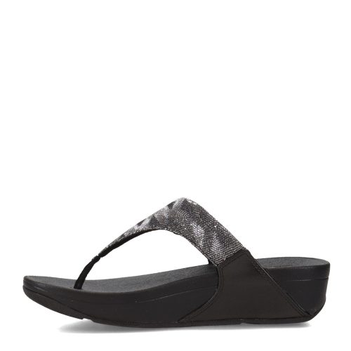 ET9 090 Womens Fit Flop Lulu Thong Sandal Black Glitz 3