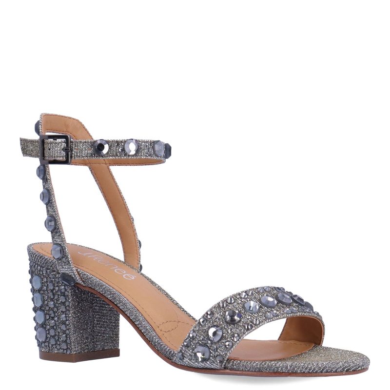 EVELIN GFPEW Womens J Renee Evelina Sandal Pewter Sparkle