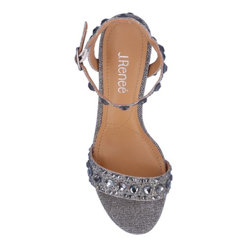 EVELIN GFPEW Womens J Renee Evelina Sandal Pewter Sparkle 5