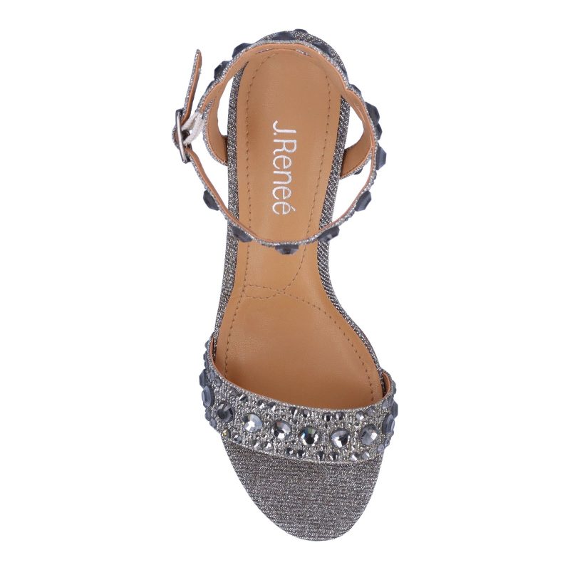 EVELIN GFPEW Womens J Renee Evelina Sandal Pewter Sparkle 5