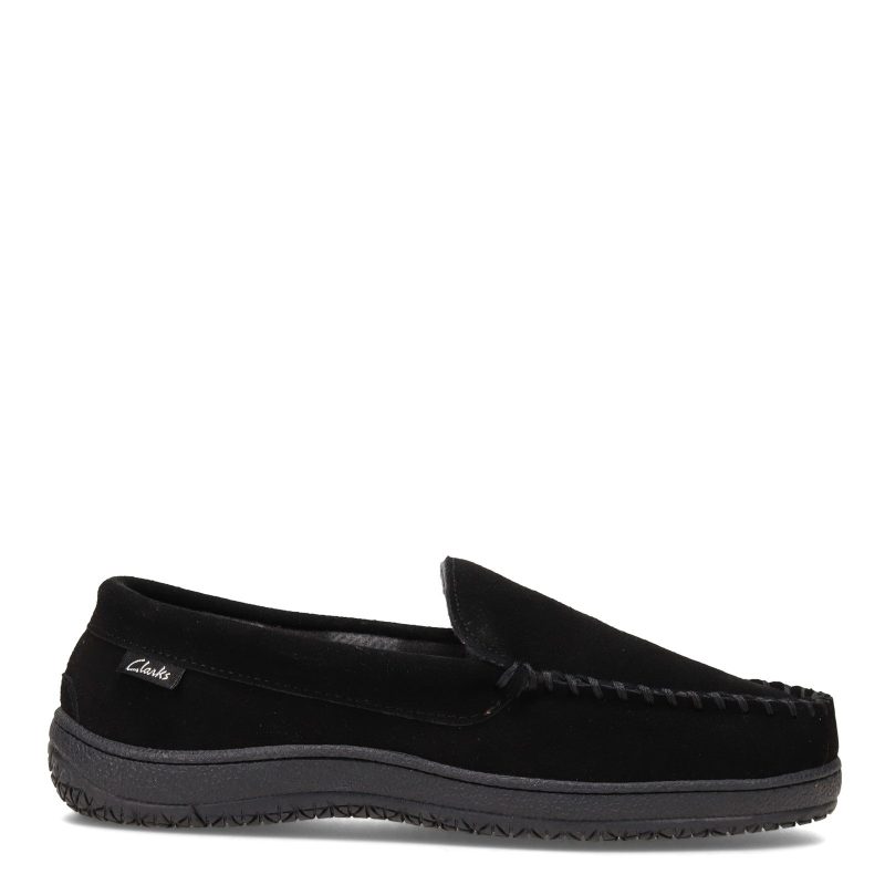 Gf2448 M 201 Mens Clarks Venetian Moc Slipper Black 1