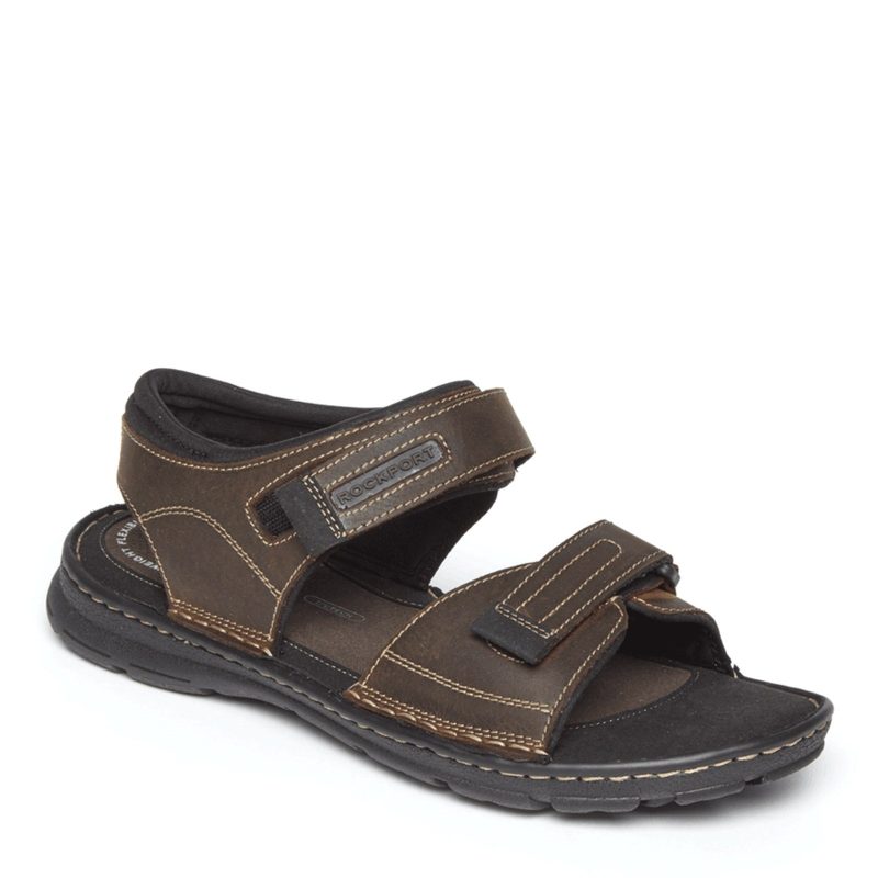 H80295 Mens Rockport Darwyn Quarter Strap Sandal Brown