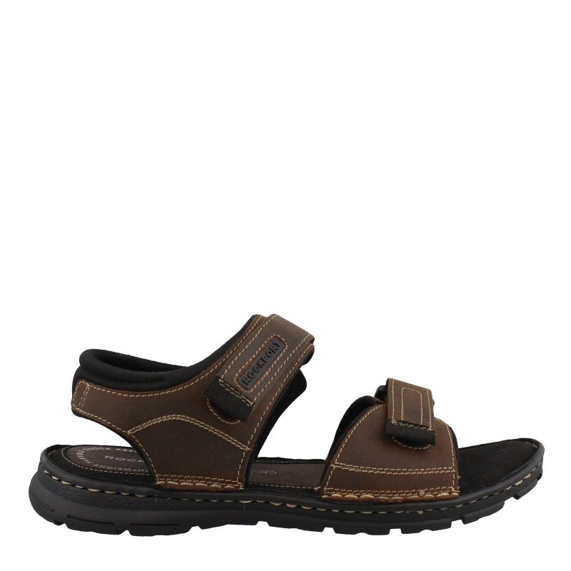 H80295 Mens Rockport Darwyn Quarter Strap Sandal Brown 1