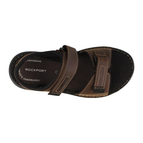 H80295 Mens Rockport Darwyn Quarter Strap Sandal Brown 2