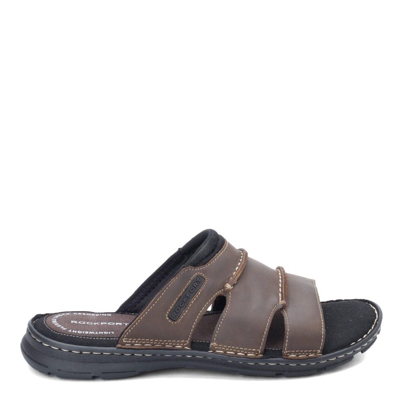 H80307 Mens Rockport Darwyn 3 Band Slide Sandal Brown 1 9b84818e 5673 4fa0 80ba 744c38504600