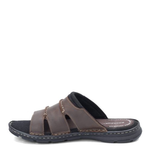 H80307 Mens Rockport Darwyn 3 Band Slide Sandal Brown 3 33e47d1a 3519 439c 9e6e 3c4d253a7601