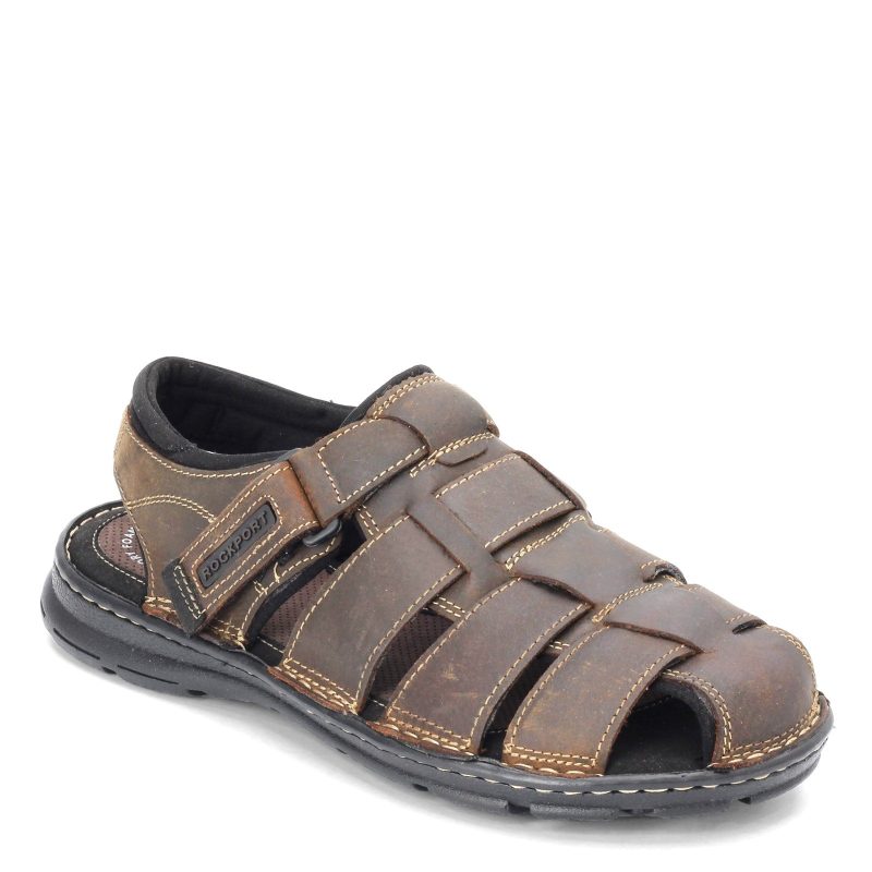 H80310 Mens Rockport Darwyn Fisherman Sandal Brown