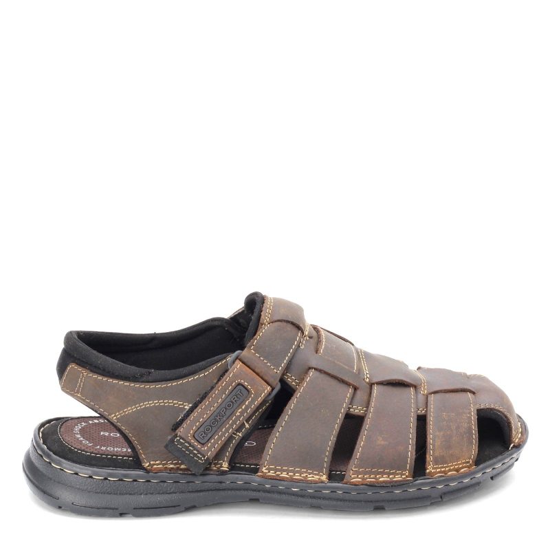 H80310 Mens Rockport Darwyn Fisherman Sandal Brown 1