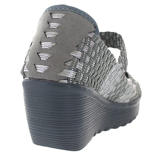 HALLE SIL GREY Womens Bernie Mev Halle Sandal Silver Gray 4