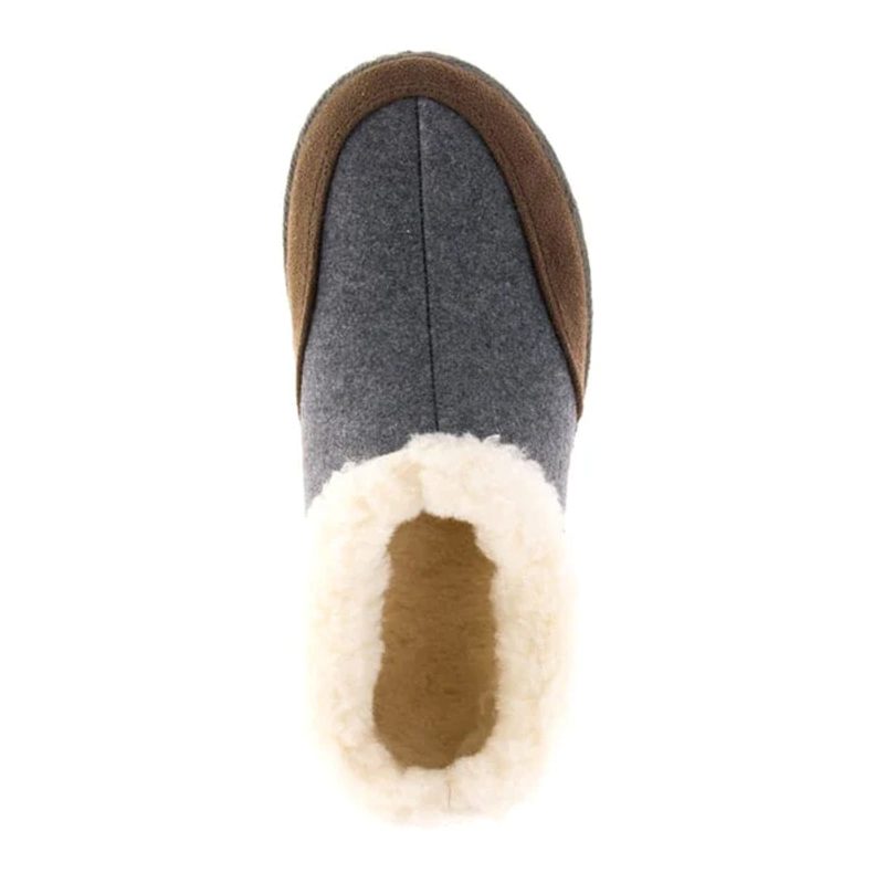 HK0151 DBR Mens Kamik Cabin Slipper Brown Grey 1